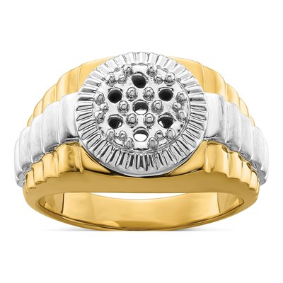 Men's 14K Two-Tone Gold Cluster Ring Mounting