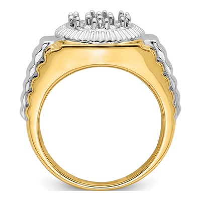 Men's 14K Two-Tone Gold Cluster Ring Mounting – view 3