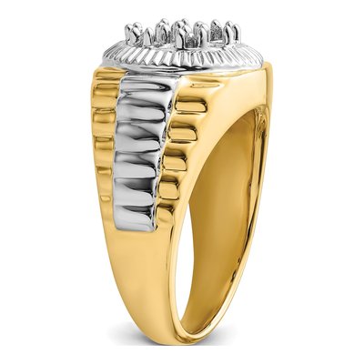 Men's 14K Two-Tone Gold Cluster Ring Mounting – view 5