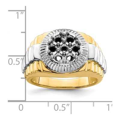 Men's 14K Two-Tone Gold Cluster Ring Mounting – view 6