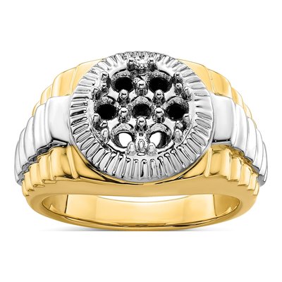 Men's 14K Two-Tone Gold Cluster Ring Mounting