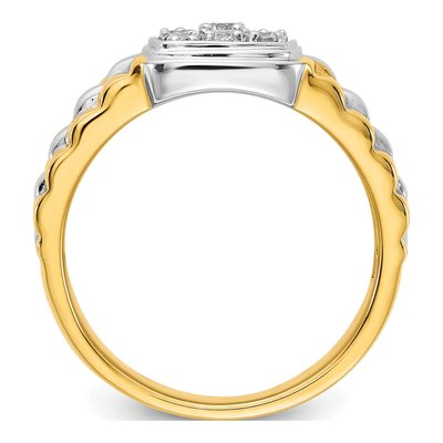Men's 14K Two-Tone Gold 3/8 ct tw Lab-Grown Diamond Cluster Ring – view 3