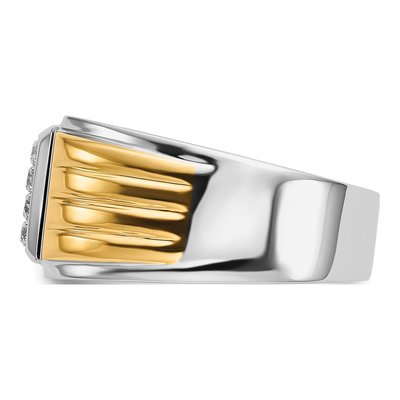 Men's 14K Two-Tone Gold 3/8 ct tw Lab-Grown Diamond Cluster Ring – view 4