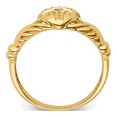 Men's 14K Yellow Gold Claddagh Ring Mounting – view 3