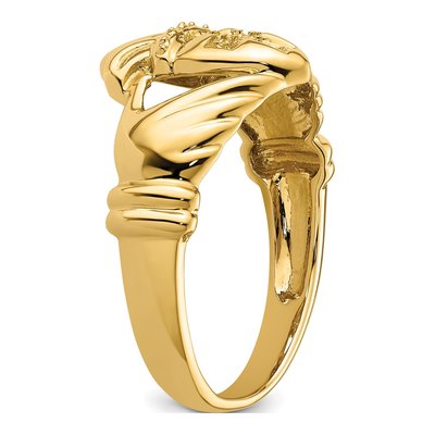 Men's 14K Yellow Gold Claddagh Ring Mounting – view 6
