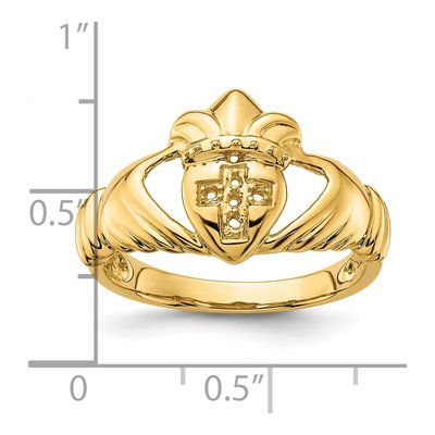 Men's 14K Yellow Gold Claddagh Ring Mounting – view 7