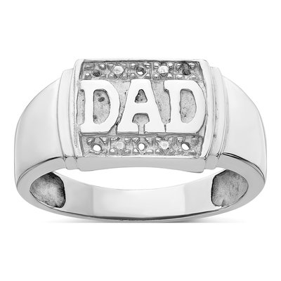 Men's 14K White Gold Diamond DAD Ring Mounting