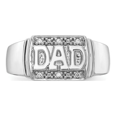 Men's 14K White Gold 1/20 ct tw Diamond DAD Ring – view 4