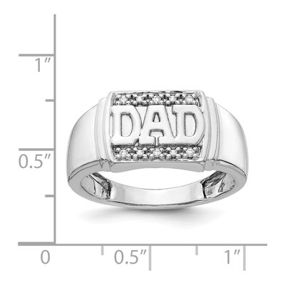 Men's 14K White Gold 1/20 ct tw Diamond DAD Ring – view 5