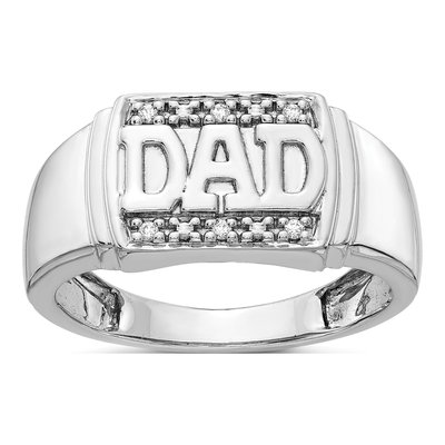 Men's 14K White Gold 1/20 ct tw Diamond DAD Ring