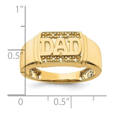 Men's 14K Yellow Gold DAD Ring Mounting – view 6