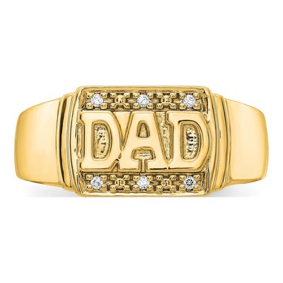 Men's 14K Yellow Gold 1/20 ct tw Diamond DAD Ring – view 5