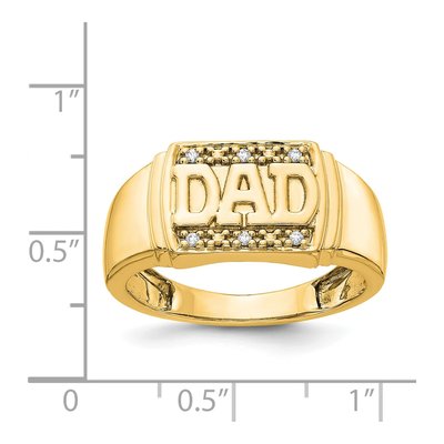 Men's 14K Yellow Gold 1/20 ct tw Diamond DAD Ring – view 6