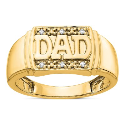Men's 14K Yellow Gold 1/20 ct tw Diamond DAD Ring