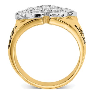 Men's 14K Two-Tone Gold 3/8 ct tw Lab-Grown Diamond Shriner's Ring – view 2