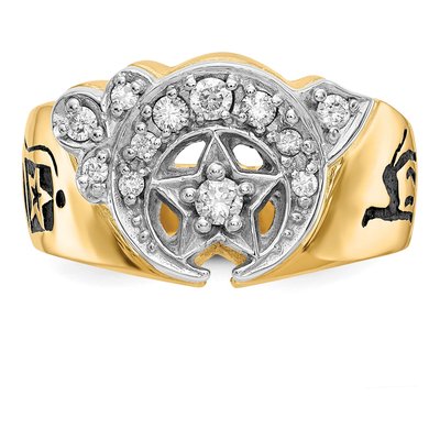 Men's 14K Two-Tone Gold 3/8 ct tw Lab-Grown Diamond Shriner's Ring – view 4