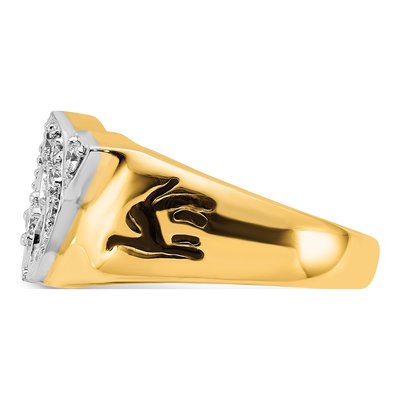 Men's 14K Two-Tone Gold 3/8 ct tw Lab-Grown Diamond Shriner's Ring – view 5