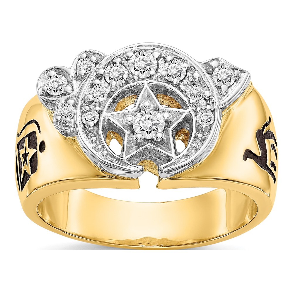 Men's 14K Two-Tone Gold 3/8 ct tw Lab-Grown Diamond Shriner's Ring
