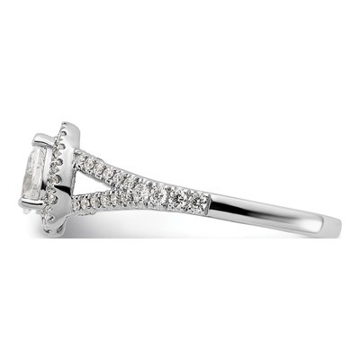 14K White Gold Diamond Halo Engagement Ring Semi-Mount – view 3