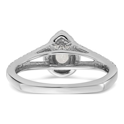 14K White Gold Diamond Halo Engagement Ring Semi-Mount – view 5