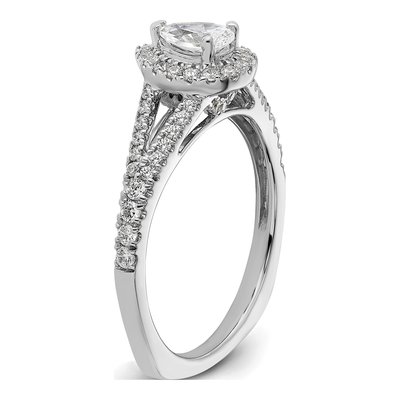 14K White Gold Diamond Halo Engagement Ring Semi-Mount – view 6