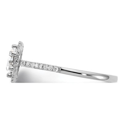 14K White Gold Hexagon Halo Engagement Ring Semi-Mount – view 3