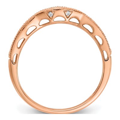 10K Rose Gold 1/4 ct tw Lab-Grown Diamond Contoured Wedding Band – view 2