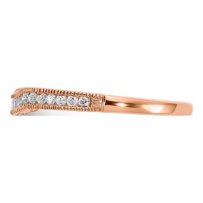 10K Rose Gold 1/4 ct tw Lab-Grown Diamond Contoured Wedding Band – view 3