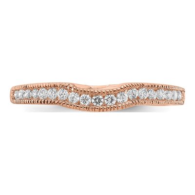 10K Rose Gold 1/4 ct tw Lab-Grown Diamond Contoured Wedding Band – view 4