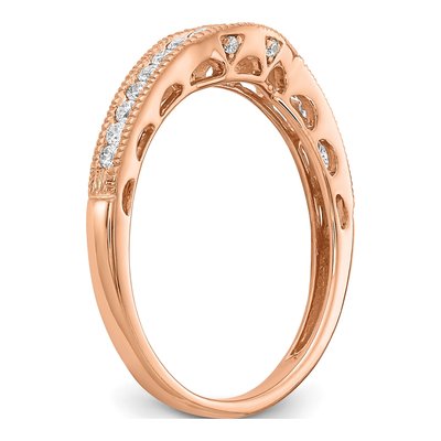 10K Rose Gold 1/4 ct tw Lab-Grown Diamond Contoured Wedding Band – view 6