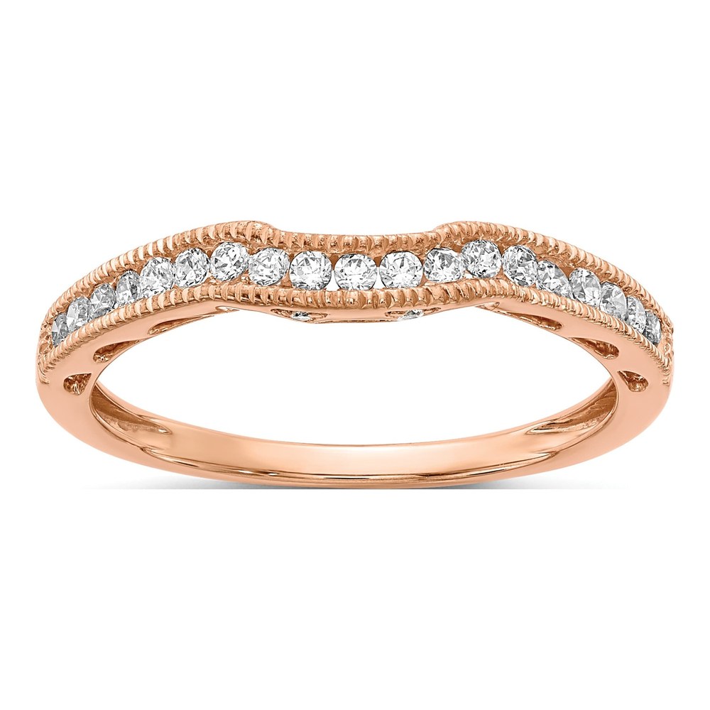 10K Rose Gold 1/4 ct tw Lab-Grown Diamond Contoured Wedding Band
