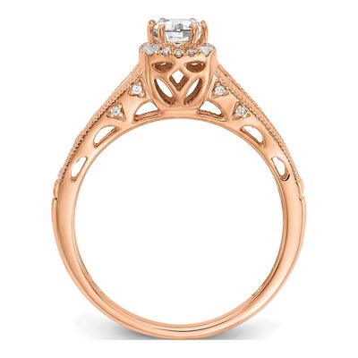 14K Rose Gold 7/8 ct tw Lab-Grown Diamond Halo Engagement Promise Ring – view 2