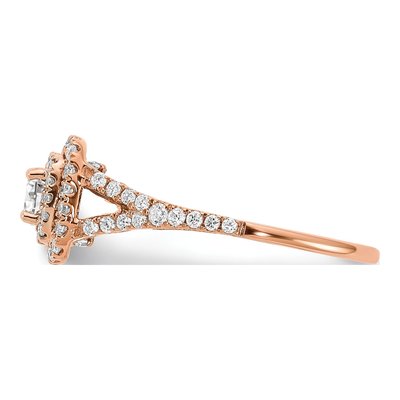 14K Two-Tone Gold Double Halo Diamond Engagement Ring Semi-Mount – view 3