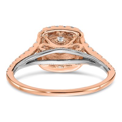 14K Two-Tone Gold Double Halo Diamond Engagement Ring Semi-Mount – view 5