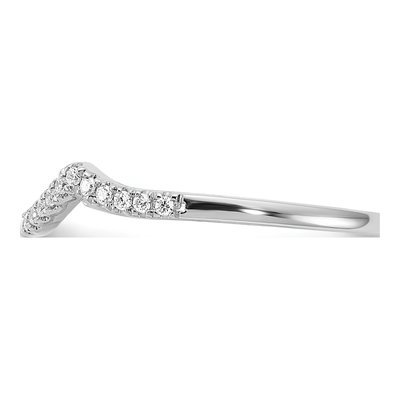 14K White Gold 1/8 ct tw Diamond Contoured Wedding Band – view 4