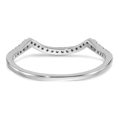 14K White Gold 1/8 ct tw Diamond Contoured Wedding Band – view 6