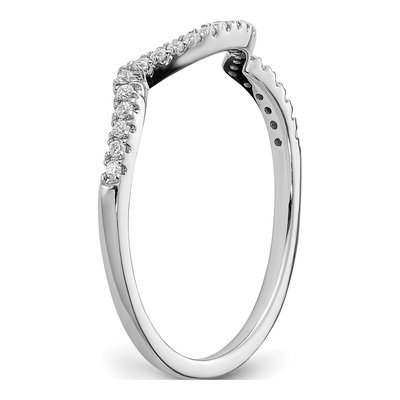 14K White Gold 1/8 ct tw Diamond Contoured Wedding Band – view 7