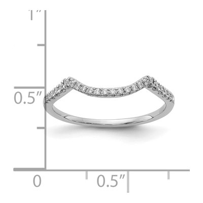 14K White Gold 1/8 ct tw Diamond Contoured Wedding Band – view 8