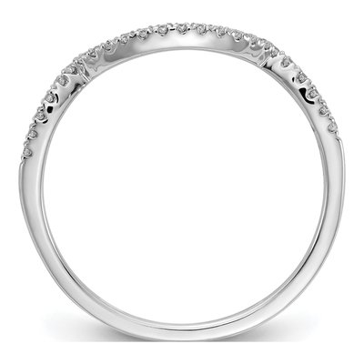14K White Gold 1/8 ct tw Lab-Grown Diamond Contoured Wedding Band – view 3