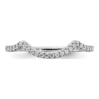 14K White Gold 1/8 ct tw Lab-Grown Diamond Contoured Wedding Band – view 5