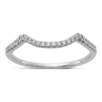 14K White Gold 1/8 ct tw Lab-Grown Diamond Contoured Wedding Band