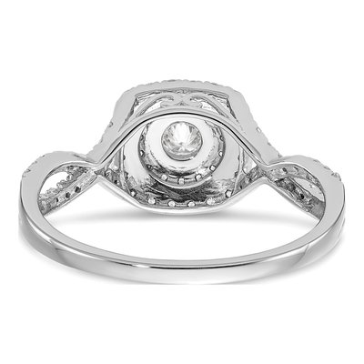14K White Gold Double Halo Diamond Engagement Ring Semi-Mount – view 5