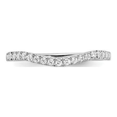 14K White Gold 1/5 ct tw Diamond Contoured Wedding Band – view 5