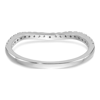 14K White Gold 1/5 ct tw Diamond Contoured Wedding Band – view 6