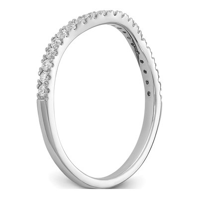 14K White Gold 1/5 ct tw Diamond Contoured Wedding Band – view 7