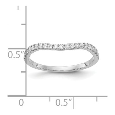 14K White Gold 1/5 ct tw Diamond Contoured Wedding Band – view 8