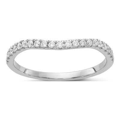 14K White Gold 1/5 ct tw Diamond Contoured Wedding Band