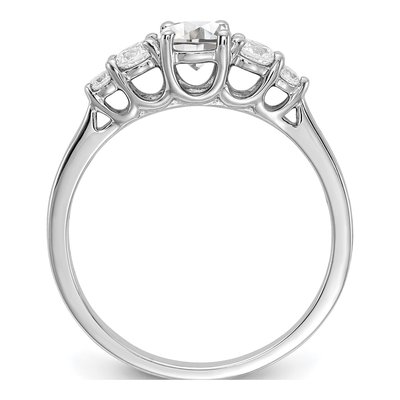14K White Gold 3-Stone Diamond Engagement Ring Semi-Mount – view 2
