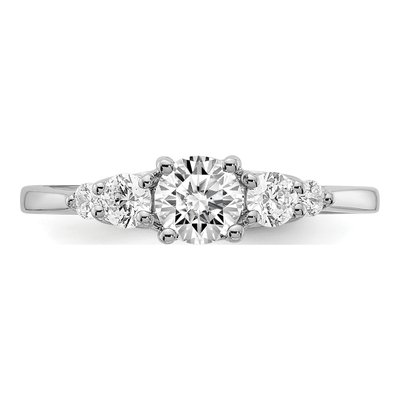 14K White Gold 3-Stone Diamond Engagement Ring Semi-Mount – view 4