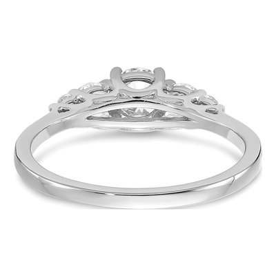 14K White Gold 3-Stone Diamond Engagement Ring Semi-Mount – view 5